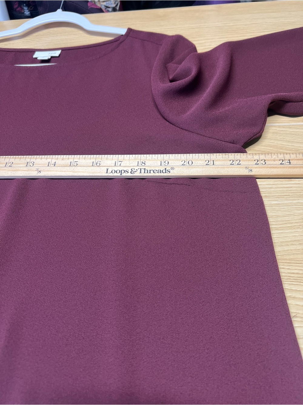 J. Jill Wine Burgundy Pleated-Hem Blouse - Picture 11 of 12